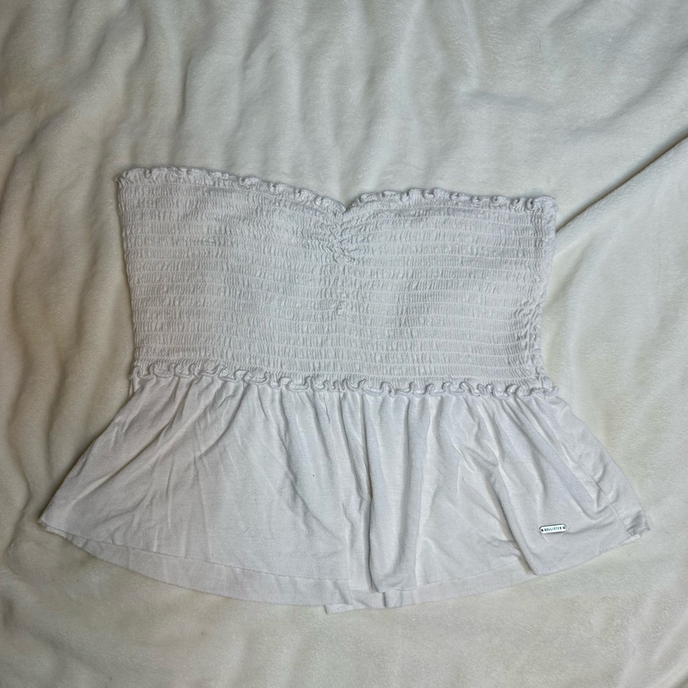 White Hollister strapless top
